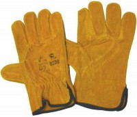 Спилковые перчатки на запястье резинка (арт.0220/2)  - продажа оптом от производителя "Промтекстиль-Урал"